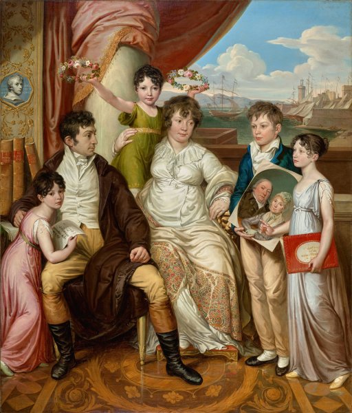 Die Familie des Groshandlers Johann Christian Edler von Bruchmann  by Josef Abel - Hand-Painted Oil Painting Reproduction