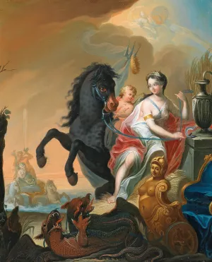Hercules saving Hesione by Josef Adam Ritter Von Molck Oil Painting