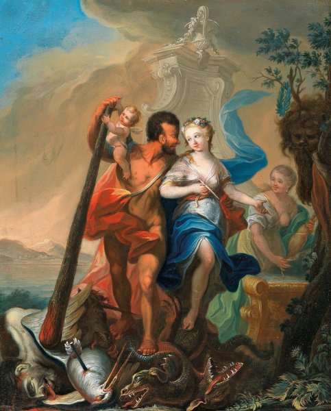 Perseus saving Andromeda  by Josef Adam Ritter Von Molck - Hand-Painted Oil Painting Reproduction