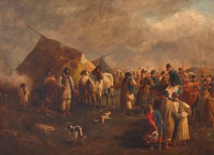 Der Pferdedieb by Josef Berres Von Perez Oil Painting