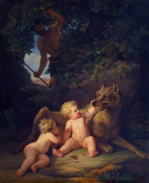 Romulus and Remus by Josef Binder Oil Painting