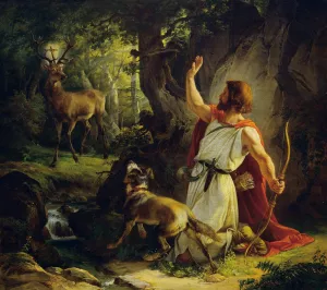 The Conversion of St. Eustachius Oil painting by Josef Binder