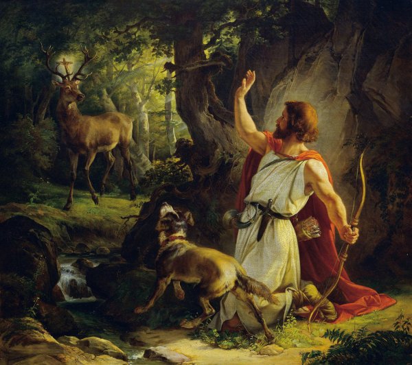 The Conversion of St. Eustachius  by Josef Binder - Hand-Painted Oil Painting Reproduction
