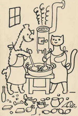I Had a Dog and a Cat 12 Oil painting by Josef Capek