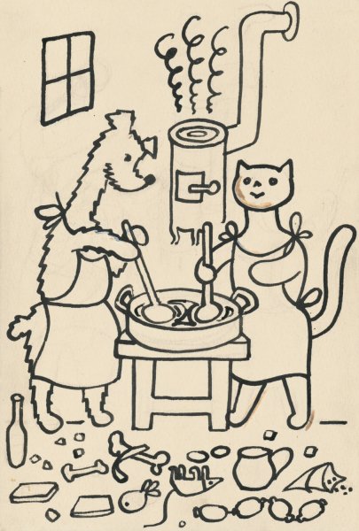 Main Product Photo of I Had a Dog and a Cat 12  Painting by Josef Capek