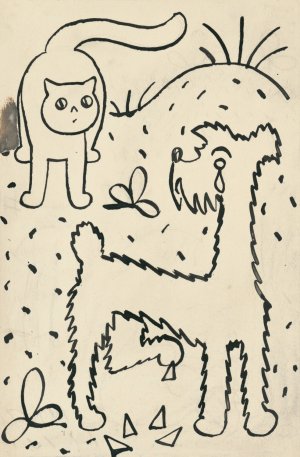 I Had a Dog and a Cat 21 by Josef Capek Oil Painting