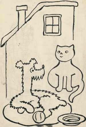 I Had a Dog and a Cat 22 by Josef Capek Oil Painting