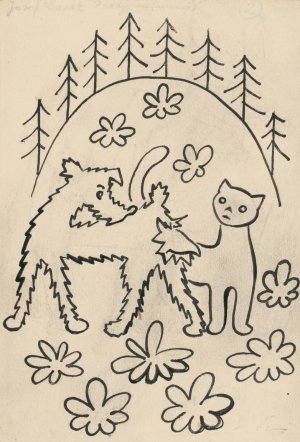 I Had a Dog and a Cat 27 by Josef Capek Oil Painting