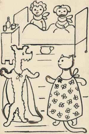 I Had a Dog and a Cat 30 by Josef Capek Oil Painting