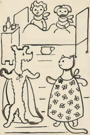 I Had a Dog and a Cat 30 by Josef Capek Oil Painting