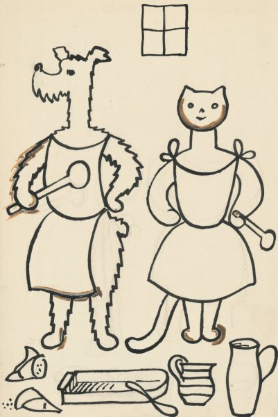 Main Product Photo of I Had a Dog and a Cat 34  Painting by Josef Capek