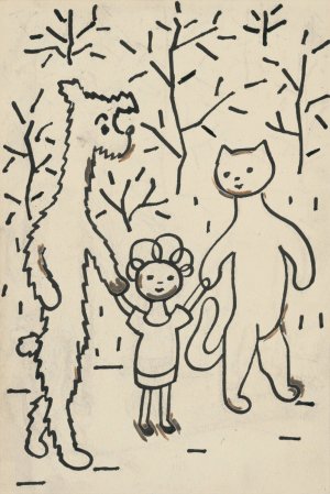 I Had a Dog and a Cat 36 by Josef Capek Oil Painting