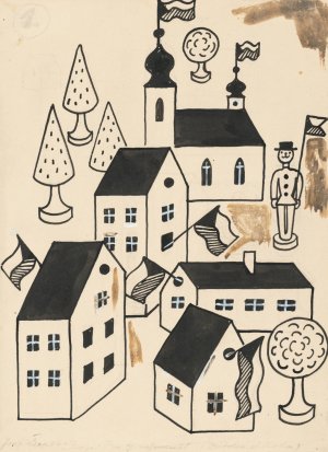 I Had a Dog and a Cat 38 by Josef Capek Oil Painting