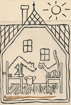 I Had a Dog and a Cat 39 by Josef Capek Oil Painting