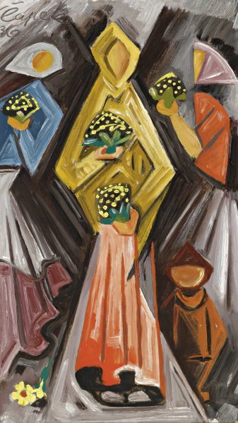 Main Product Photo of Women With Flowers  Painting by Josef Capek