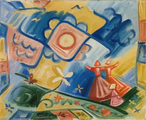 Zpivajici devcata by Josef Capek Oil Painting