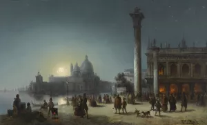 Markusplatz by Josef Carl Berthold Puttner Oil Painting