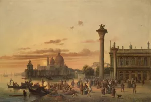 Markusplatz by Josef Carl Berthold Puttner Oil Painting