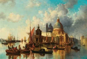 Venice, Santa Maria della Salute Oil painting by Josef Carl Berthold Puttner