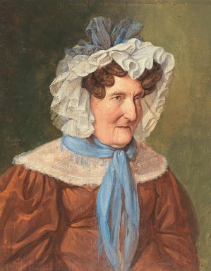 Dame with Lace Bonnet by Josef Danhauser Oil Painting