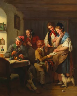 Das Lotterielos Oil painting by Josef Danhauser