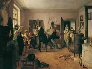 Das Scholarenzimmer by Josef Danhauser Oil Painting