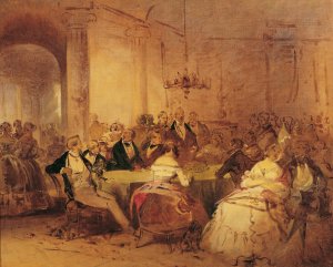 Gesellschaftsszene by Josef Danhauser Oil Painting