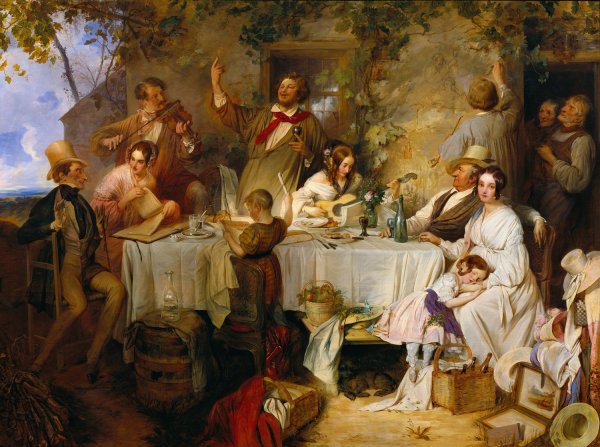 Wein, Weib und Gesang  by Josef Danhauser - Hand-Painted Oil Painting Reproduction