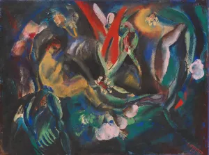 Bluhen by Josef Eberz Oil Painting