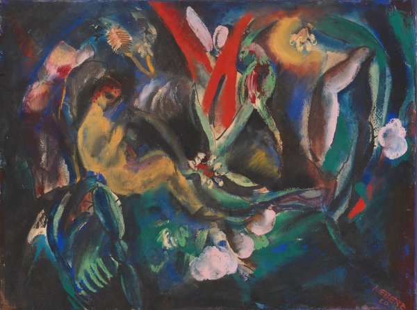 Bluhen  by Josef Eberz - Hand-Painted Oil Painting Reproduction