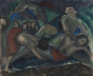 Grablegung by Josef Eberz Oil Painting