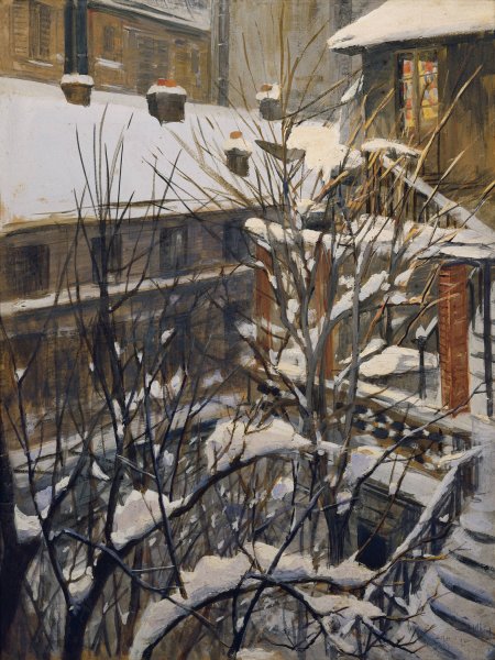 Blick Aus Meinem Fenster  by Josef Engelhart - Hand-Painted Oil Painting Reproduction