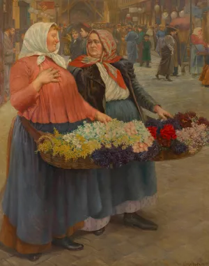 Blumenmadchen by Josef Engelhart Oil Painting