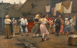 Ein Ball auf der Hangstatt by Josef Engelhart Oil Painting