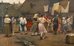 Ein Ball auf der Hangstatt by Josef Engelhart Oil Painting