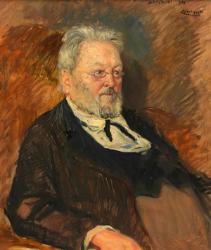 Ludwig Speidel Schriftsteller by Josef Engelhart Oil Painting