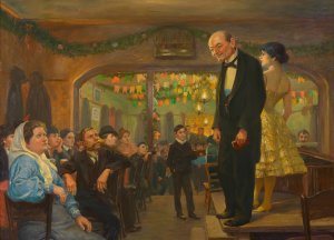 Volkssangervorstellung by Josef Engelhart Oil Painting
