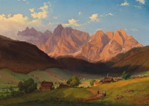 A view of Triglav in Slovenia by Josef Feid Oil Painting