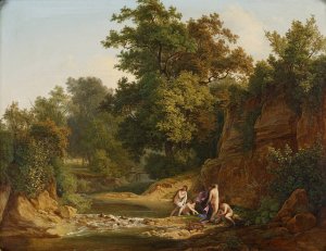 Landschaft mit Badenden by Josef Feid Oil Painting