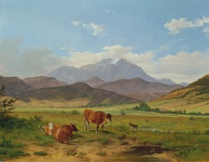 Landschaft mit Schneeberg Oil painting by Josef Feid