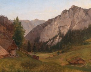 Scene from the Salzkammergut Oil painting by Josef Feid