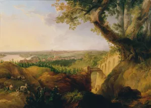 Ansicht der Haupt- und Residenzstadt Wien vom Standpunkte bey Nussdorf by Josef Fischer Oil Painting