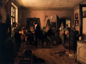 The Scholars' Room by Josef Franz Danhauser Oil Painting