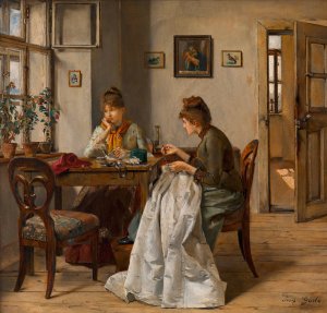 Die Naherin by Josef Gisela Oil Painting