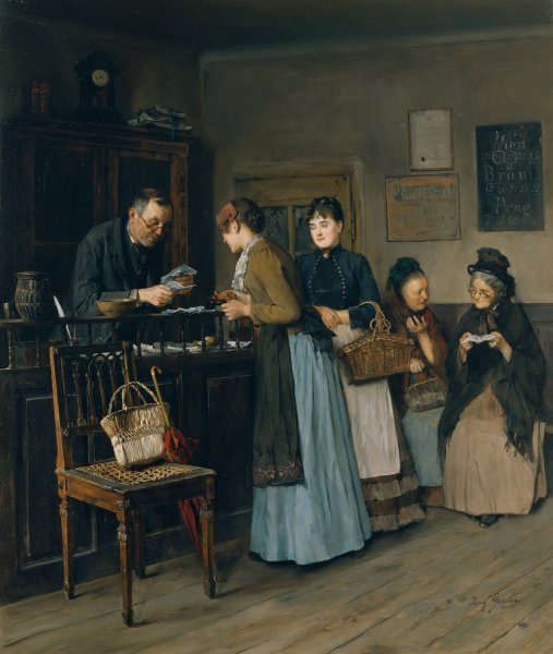 Lotterieschwestern  by Josef Gisela - Hand-Painted Oil Painting Reproduction