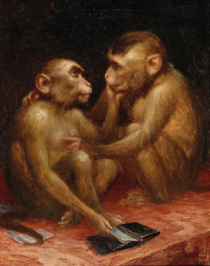 Monkey Business by Josef Heimerl Oil Painting