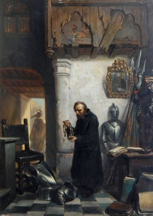 Lies The Arms Dealer by Josef Hendrik Hubert Oil Painting