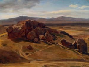 Gebirgslandschaft bei Athen by Josef Hoffmann Oil Painting