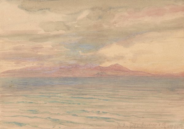 Main Product Photo of Sonnenuntergang im Golf von Karthago  Painting by Josef Hoffmann