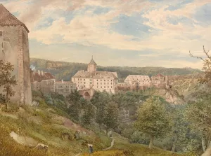 Eichhorn Castle at Evening by Josef Hoger Oil Painting